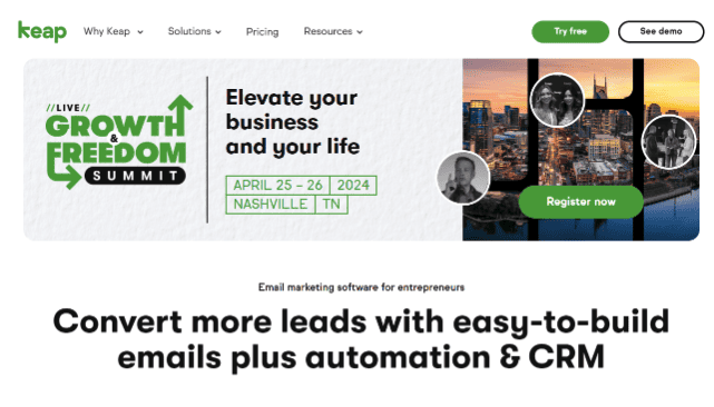 Keap: Convert more leads with easy to build emails plus automation & CRM